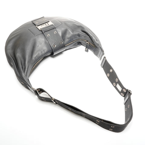 Christian Dior Street Chic Leather Half Moon Shoulder Bag black WS25143