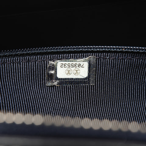 CHANEL No. 7 2002-2003 Leather Wild Stitch Chocolate Bar Shoulder Bag black WS25144