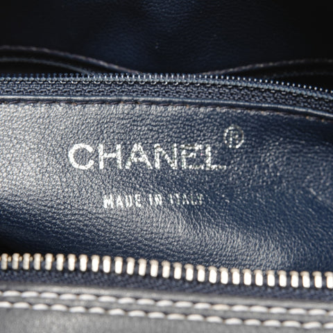 CHANEL No. 7 2002-2003 Leather Wild Stitch Chocolate Bar Shoulder Bag black WS25144