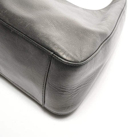 PRADA Hobo bag one belt Handbag black WS25145