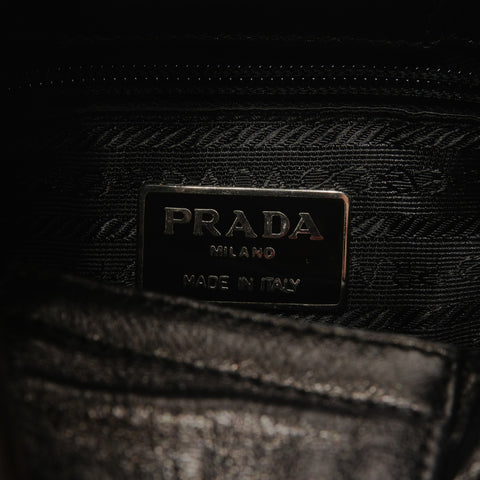 PRADA Hobo bag one belt Handbag black WS25145