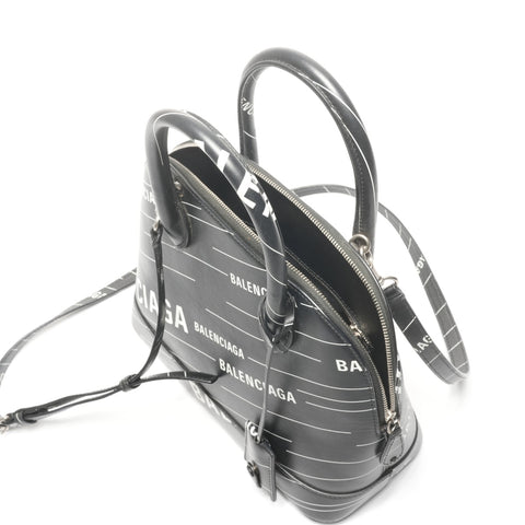 BALENCIAGA Villetop 2way M Leather Handbag black WS25146