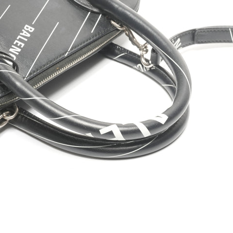 BALENCIAGA Villetop 2way M Leather Handbag black WS25146