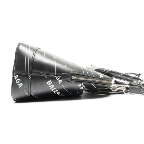 BALENCIAGA Villetop 2way M Leather Handbag black WS25146