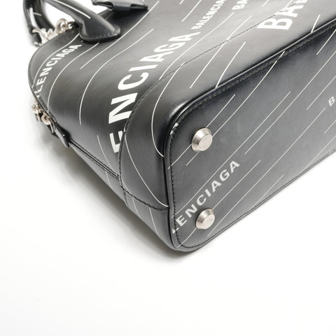 BALENCIAGA Villetop 2way M Leather Handbag black WS25146