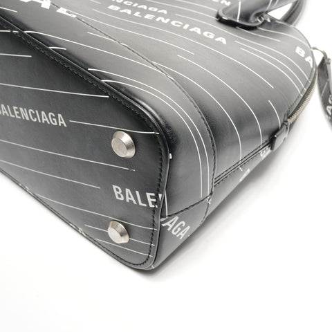 BALENCIAGA Villetop 2way M Leather Handbag black WS25146