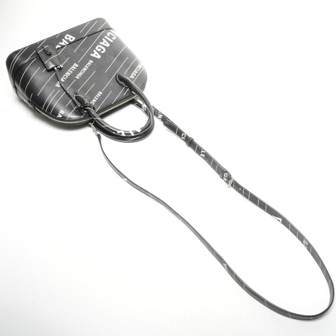 BALENCIAGA Villetop 2way M Leather Handbag black WS25146