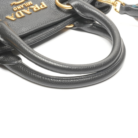 PRADA Leather 2way Handbag black WS25147