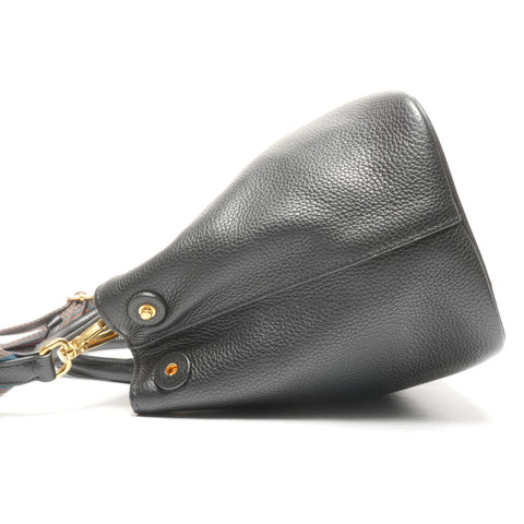 PRADA Leather 2way Handbag black WS25147
