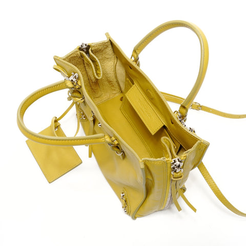 BALENCIAGA The Paper Mini Leather 2way Shoulder Bag yellow WS25150