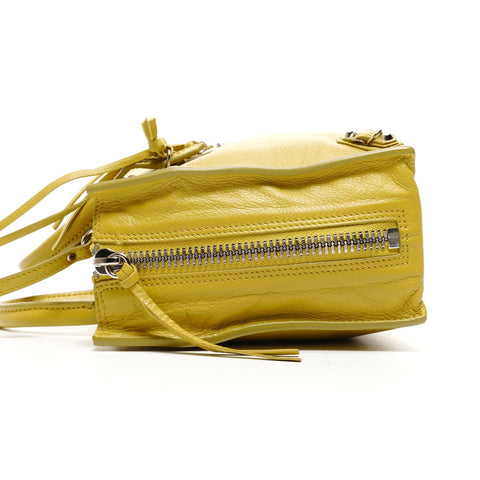BALENCIAGA The Paper Mini Leather 2way Shoulder Bag yellow WS25150