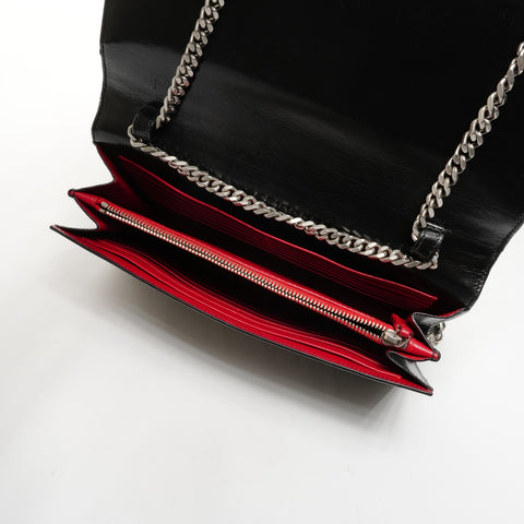 YVES SAINT LAURENT Kate Leather Chain Wallet Shoulder Bag black WS25151