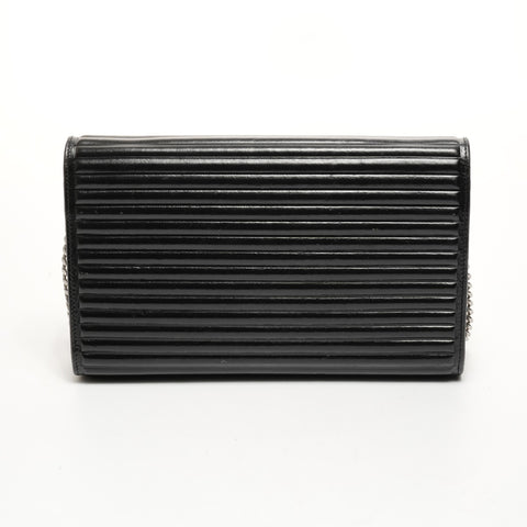 YVES SAINT LAURENT Kate Leather Chain Wallet Shoulder Bag black WS25151