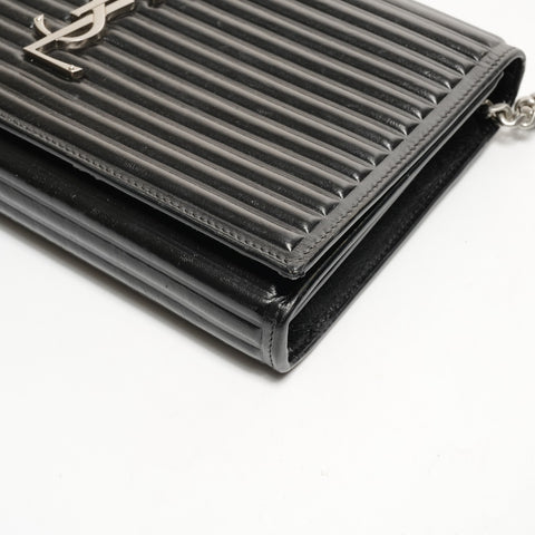 YVES SAINT LAURENT Kate Leather Chain Wallet Shoulder Bag black WS25151