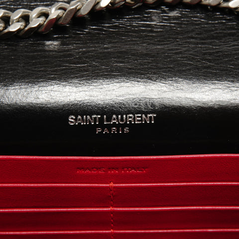 YVES SAINT LAURENT Kate Leather Chain Wallet Shoulder Bag black WS25151