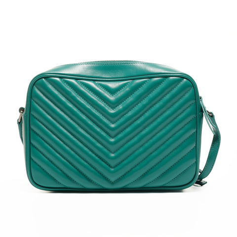 YVES SAINT LAURENT Leather Lou Camera Bag Shoulder Bag green WS25154