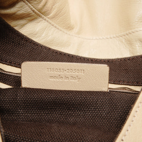 YVES SAINT LAURENT Leather Mombasa One Belt Shoulder Bag beige WS25157