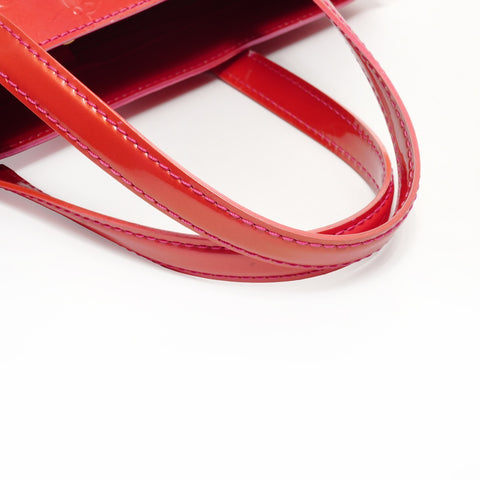 LOUIS VUITTON Monogram Patent Leather Wilshire PM Patent Leather Handbag Red WS25160