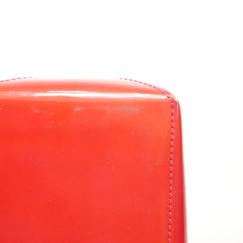 LOUIS VUITTON Monogram Patent Leather Wilshire PM Patent Leather Handbag Red WS25160