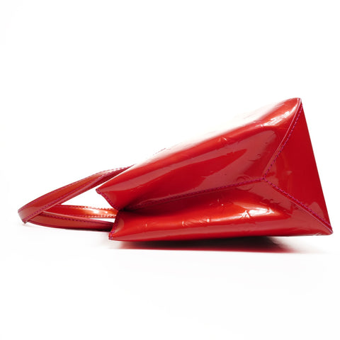 LOUIS VUITTON Monogram Patent Leather Wilshire PM Patent Leather Handbag Red WS25160