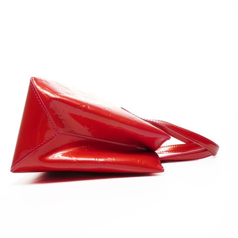 LOUIS VUITTON Monogram Patent Leather Wilshire PM Patent Leather Handbag Red WS25160