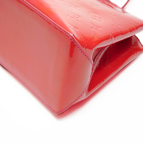 LOUIS VUITTON Monogram Patent Leather Wilshire PM Patent Leather Handbag Red WS25160