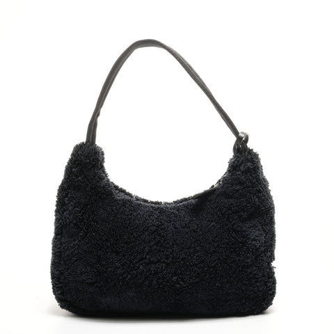 PRADA Terry Mini 2000 Re-Edition Hobo Handbag black WS25162