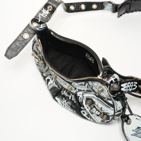 BALENCIAGA Le Cagoule XS Graphics Shoulder Bag black WS25163