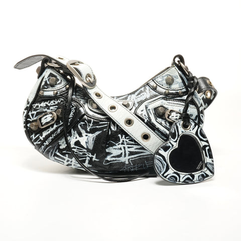 BALENCIAGA Le Cagoule XS Graphics Shoulder Bag black WS25163