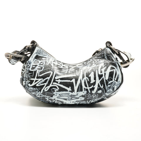 BALENCIAGA Le Cagoule XS Graphics Shoulder Bag black WS25163