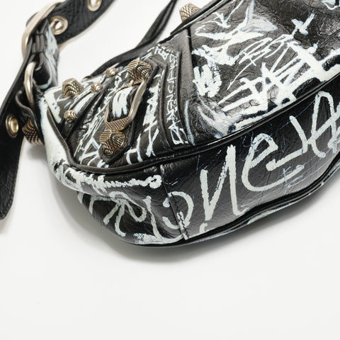 BALENCIAGA Le Cagoule XS Graphics Shoulder Bag black WS25163