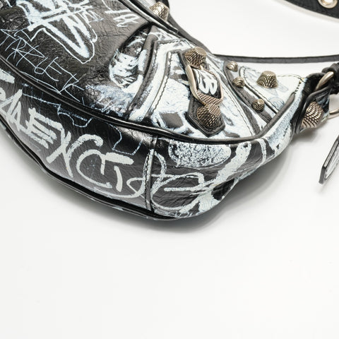 BALENCIAGA Le Cagoule XS Graphics Shoulder Bag black WS25163