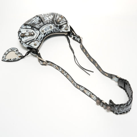 BALENCIAGA Le Cagoule XS Graphics Shoulder Bag black WS25163