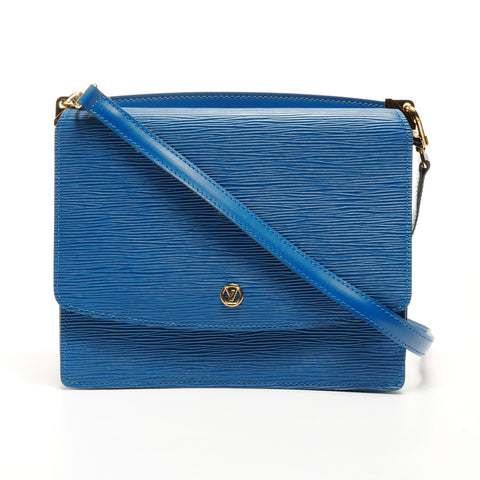 LOUIS VUITTON 1996 Grenelle Epi Shoulder Bag blue WS25166
