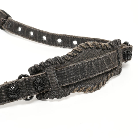 BALENCIAGA Le Cagoule XS Denim with Rhinestones Shoulder Bag black WS25167