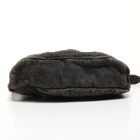 BALENCIAGA Le Cagoule XS Denim with Rhinestones Shoulder Bag black WS25167