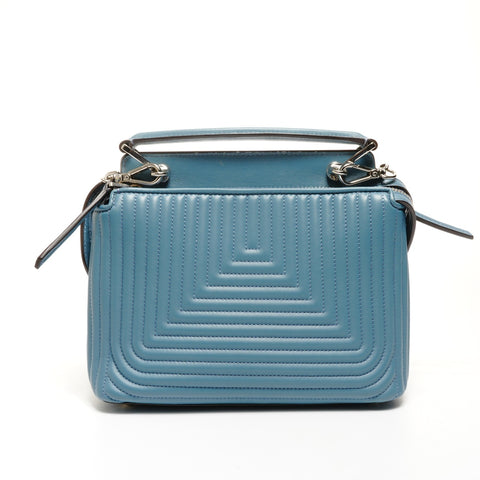 FENDI Dotcom Sac à bandoulière en cuir à chaîne bidirectionnelle bleu WS25169