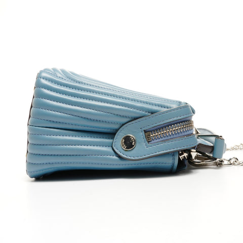 FENDI Dotcom Leather 2-way Chain Shoulder Bag blue WS25169