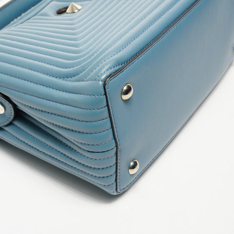 FENDI Dotcom Sac à bandoulière en cuir à chaîne bidirectionnelle bleu WS25169