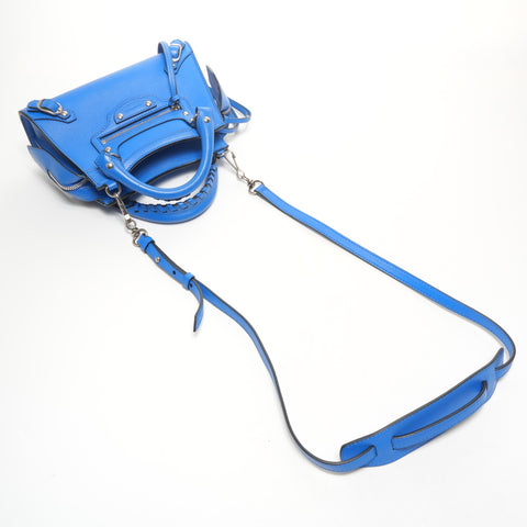 BALENCIAGA Neo Classic City Leder Mini 2way Umhängetasche blau WS25170