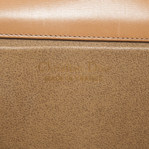 Christian Dior Leather Chain Wallet Clutch Bag Shoulder Bag Brown WS25171