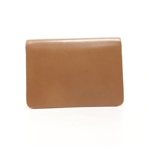 Christian Dior Leather Chain Wallet Clutch Bag Shoulder Bag Brown WS25171