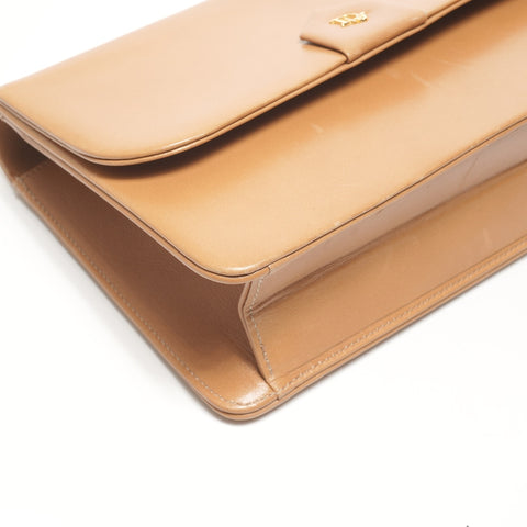 Christian Dior Leather Chain Wallet Clutch Bag Shoulder Bag Brown WS25171