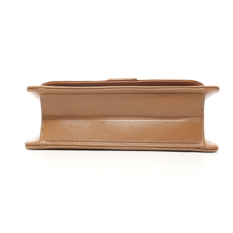 Christian Dior Leather Chain Wallet Clutch Bag Shoulder Bag Brown WS25171