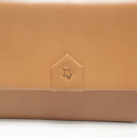 Christian Dior Leather Chain Wallet Clutch Bag Shoulder Bag Brown WS25171