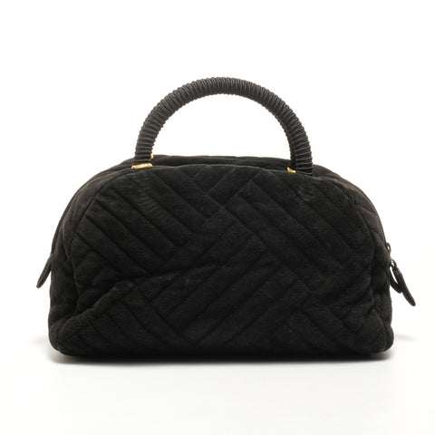 PRADA Wildleder Boston Tasche Handtasche schwarz WS25172