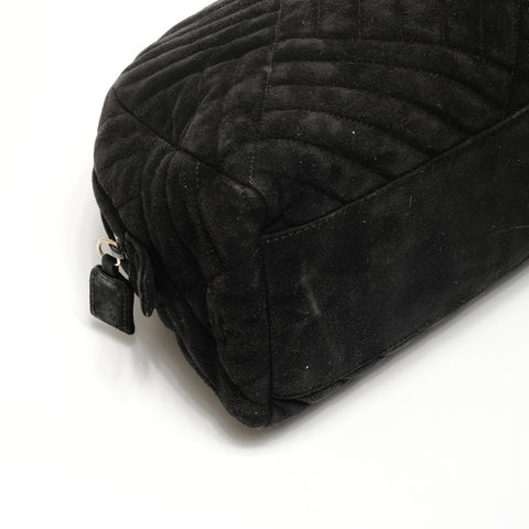 PRADA Suede Boston bag Handbag black WS25172