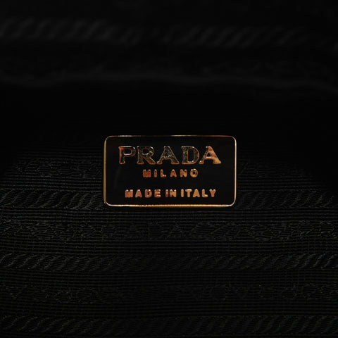 PRADA Suede Boston bag Handbag black WS25172