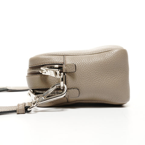 PRADA Leather Jacquard Shoulder Camera Bag Shoulder Bag Brown WS25173