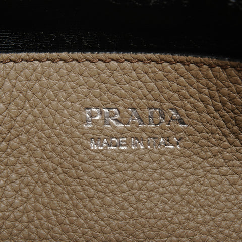 PRADA Leather Jacquard Shoulder Camera Bag Shoulder Bag Brown WS25173